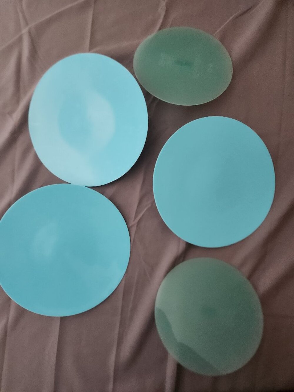 Silicone Suction Lids Lot of 5 Reusable Bowl Covers 8" Blue & 6" Green Set